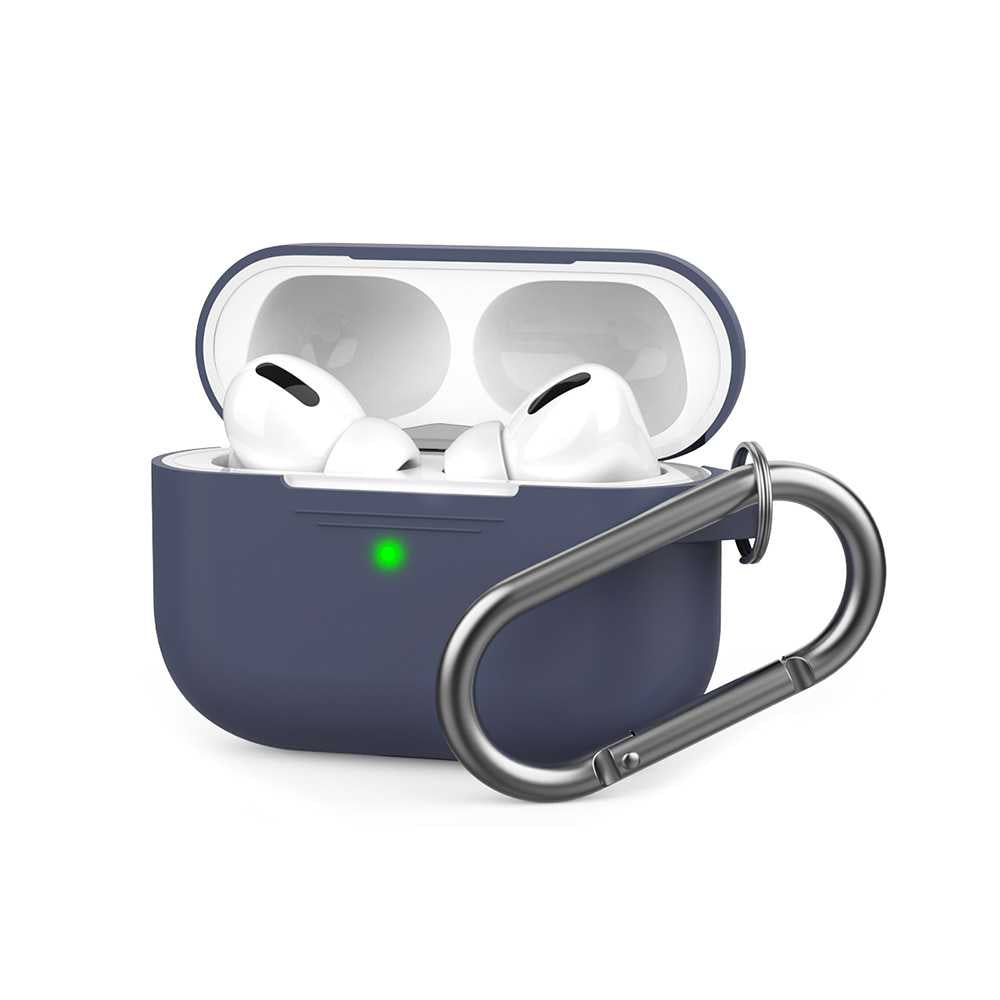 AhaStyle Full Cover Silicone Keychain Case for Airpods Pro - Navy Blue