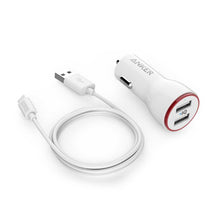 Anker PowerDrive 2 24W 2-Port Car Charger Micro - White