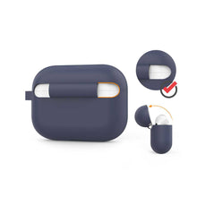 AhaStyle Full Cover Silicone Keychain Case for Airpods Pro - Navy Blue