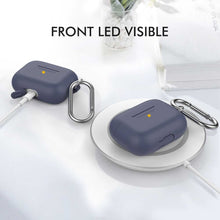 AhaStyle Full Cover Silicone Keychain Case for Airpods Pro - Navy Blue