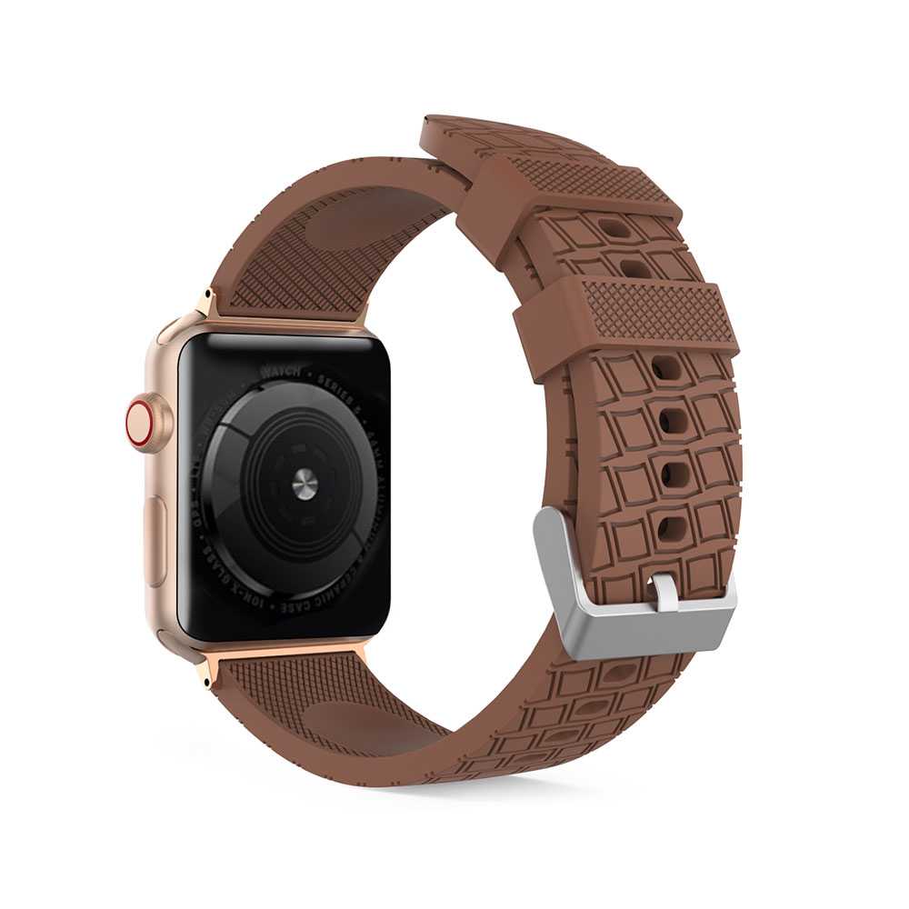 AhaStyle Tire Texture Premium Silicone Apple Watch Band 44mm - Dark Brown