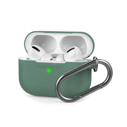 AhaStyle Full Cover Silicone Keychain Case for Airpods Pro - Midnight Green
