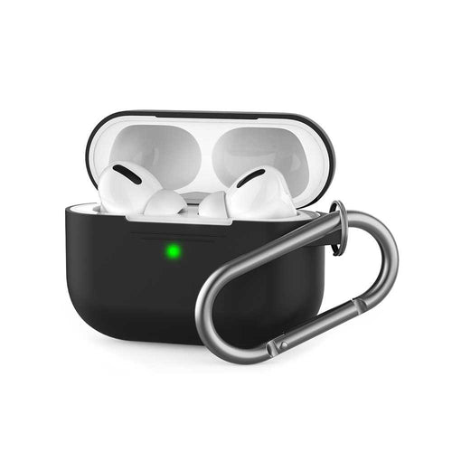 AhaStyle Full Cover Silicone Keychain Case for Airpods Pro - Black