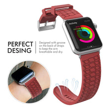 AhaStyle Tire Texture Premium Silicone Apple Watch Band 44mm - Red